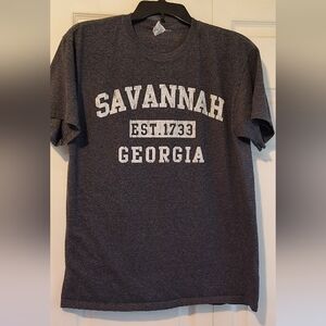 Savannah Georgia Gray T Shirt Fruit Of The Loom Heavy Cotton HD Travel Tee Med